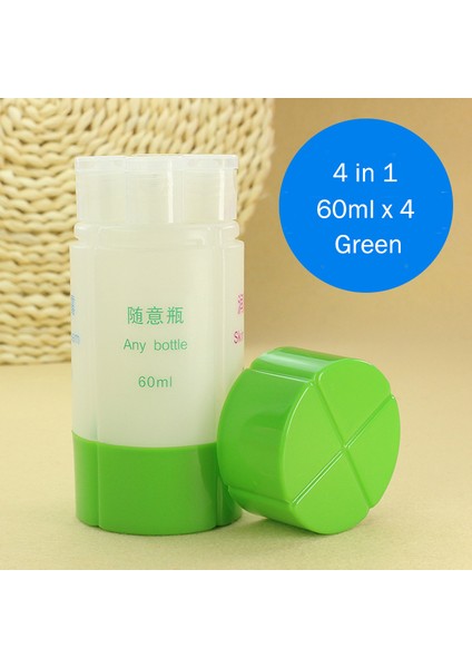 4'ü 1 Arada Yeşil Stil Şampuan Losyon El Kremi Nemlendirici Için Yeniden Kullanılabilir Boş Seyahat Şişesi Dispenser (Yurt Dışından)