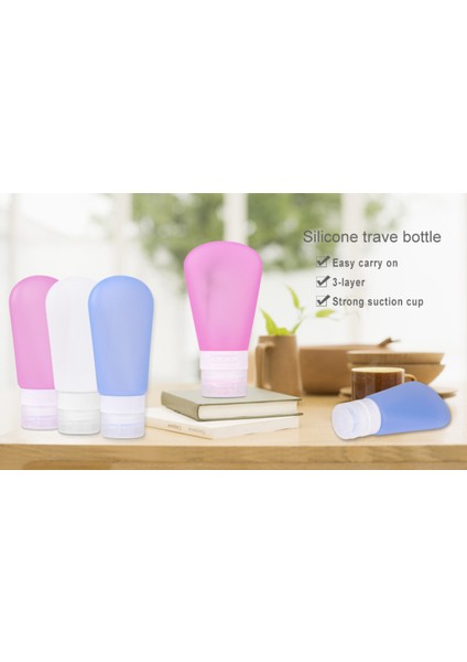 Stili Temizle 89ML Boş Silikon Seyahat Paketleme Sıkın Şişe Losyon Şampuan Banyo Küçük Örnek Kapak Çok (Yurt Dışından)