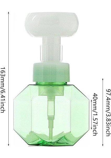 Yeşil Stil 300 ml Sabun Şişesi Çiçek Pompalı Köpüren Losyonlar Dolum Şişesi Sıvı Dağıtıcı Seyahat Banyo Mutfak Için (Yurt Dışından)