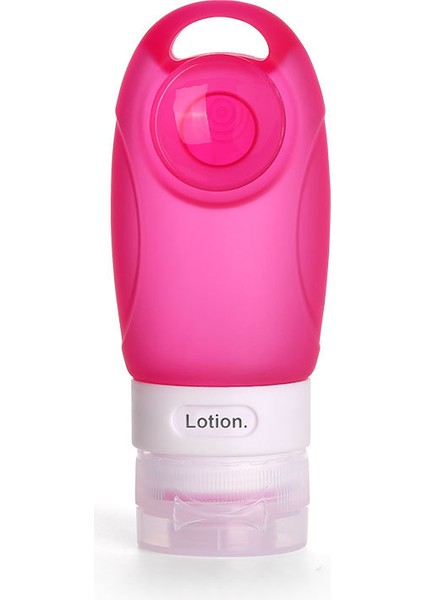 Kırmızı Stil 89ML Taşınabilir Pratik Seyahat Şişesi Basınçlı Boş Silikon Şampuan Kondisyoner Şampuan Konteyneri Emme Bardaklı (Yurt Dışından)