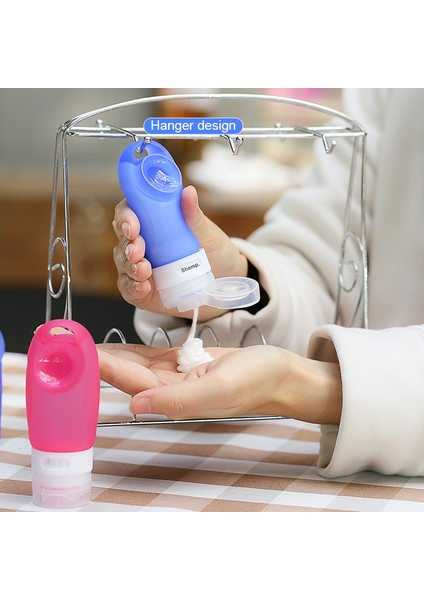 Kırmızı Stil 89ML Taşınabilir Pratik Seyahat Şişesi Basınçlı Boş Silikon Şampuan Kondisyoner Şampuan Konteyneri Emme Bardaklı (Yurt Dışından) modelleri