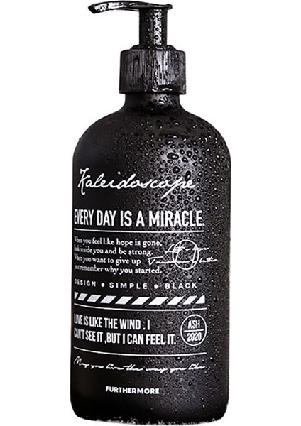 Her Gün Tarzı 500ML Siyah Mat Cam Şişe Sabunluk Banyo Vücut Yıkama Şampuan Saç Kremi Şişeler Taşınabilir Depolama Alt Şişe (Yurt Dışından)