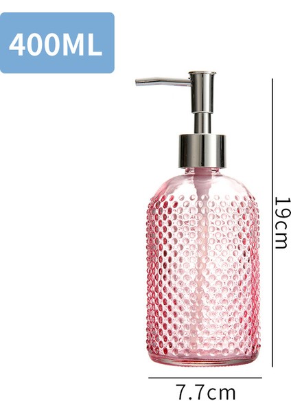 Pembe Tarzı 400ML Cam Sıvı Sabun Dağıtıcıları Şeffaf Losyon Sıvı Sabun Şişesi Taşınabilir Banyo Mutfak Lavabo Aksesuarları (Yurt Dışından)