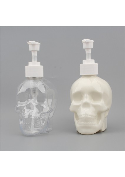 Stili Temizle 350 ml Yaratıcı Kafatası Şekilli Sıvı Sabun Dolum Şişesi 350ML Sabunluk El Sabunu Duş Jeli Şampuan Şeffaf Boş Şişe (Yurt Dışından) modelleri