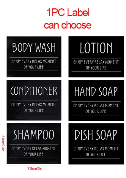 Etiket Stili Vücut Yıkama 500ML Sabun Dispenser Şişeleri Mutfak Banyo Yeniden Doldurulabilir Şampuan Duş Jeli Sıvı Konteyner Losyon Şişeler Etiket ile (Yurt Dışından)