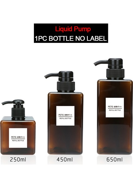 B-Kahverengi Stil 250 ml Dolumlu Sabun Pompası Şişesi Kare Sıvı Losyon Şampuan Dağıtıcı Banyo Duş Köpüklü Boş Şişe (Yurt Dışından)