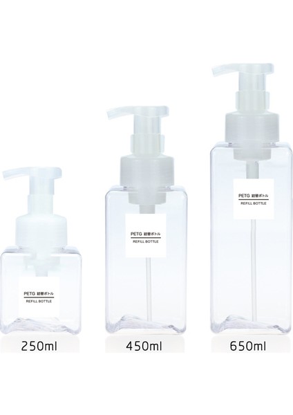 Stili Temizle 250 ml Boş Köpüklü Sabun Dispenseri Banyo El Dezenfektanı Şampuan Vücut Yıkama Losyon Doldurulabilir Pompa Şişesi Köpük Yapıcı Konteyner (Yurt Dışından)