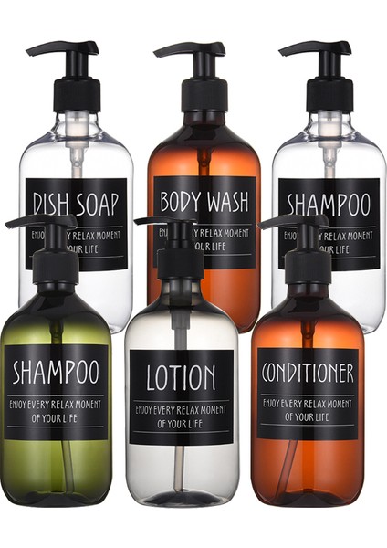 Kahverengi Tarzı Vücut Yıkama 500ML Şampuan Şişesi Banyo Yuvarlak Omuz Losyon Şişeleri Basın Şampuan Duş Jeli Konteyner Şişe Etiketli (Yurt Dışından) fiyatları