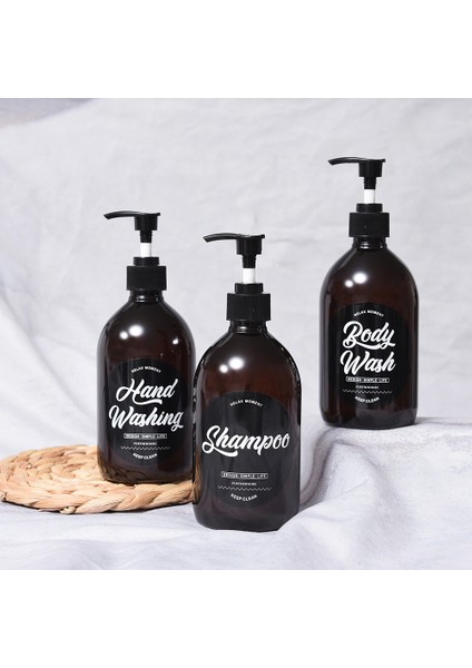 Br-El Yıkama Stili 500ML Kuzey Sabunu Şampuan Şişesi Banyo Vücut Yıkama Saç Kremi Dispenser Kahverengi Plastik Banyo Seti Losyon Saklama (Yurt Dışından) fiyatları
