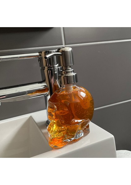 H Stili Whyou Yaratıcı Cam Kafatası El Yıkama Sıvı Şişesi Sabunluk Vücut Şampuanı Emülsiyon Depolama Banyo Aksesuarları Seti (Yurt Dışından)