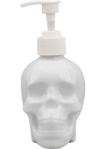 Beyaz Stil Banyo Şampuan Duş Jeli Şişeleri Için Plastik Kafatası Heykeli El Sabunu Şişesi Kolay ve Güzel Sıvı Sabun Dağıtıcısı (Yurt Dışından)