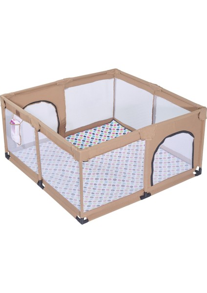 Playard Güvenli Bebek ve Çocuk Oyun Alanı Oyun Parkı 125X125 Oyun Matı Topları ve Yataklı