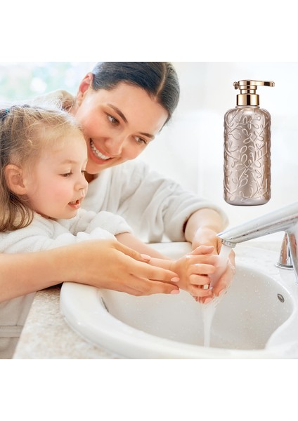 Pembe Tarzı 500ML Oval Yaprak Sabun Şişesi Şampuan Duş Jeli Boş Şişeler Dolum Yapılabilir Sabunluk Mutfakbanyo Için (Yurt Dışından)