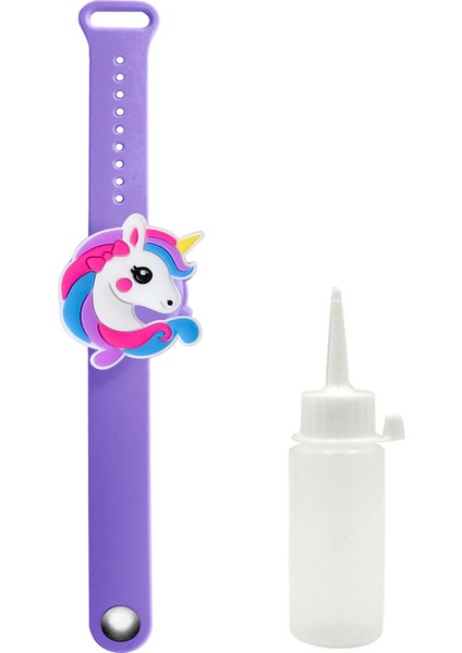 Mor Unicorn 1 Adet Tarzı 20ML Sıvı Sabun El Bileziği El Yıkama Silikon Alkol Dağıtım Bileklik Banyo Yetişkin Çocuk Sıvı Sabun Dispenser (Yurt Dışından)