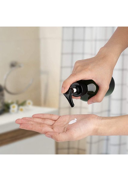 D Stili Etiket Yok 500ML Sabun Pompalı Şişe Dispenser Banyo Doldurulabilir Şampuan Duş Kremi Konteyner Plastik Boş Şişeler (Yurt Dışından) fırsatları