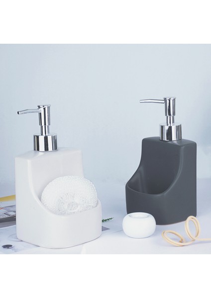 Gri Stil Basit Gri ve Beyaz Seramik Sıvı Sabun Şişesi Ev Banyo Losyon Şişesi Sünger Tutucu (Yurt Dışından) fiyatları