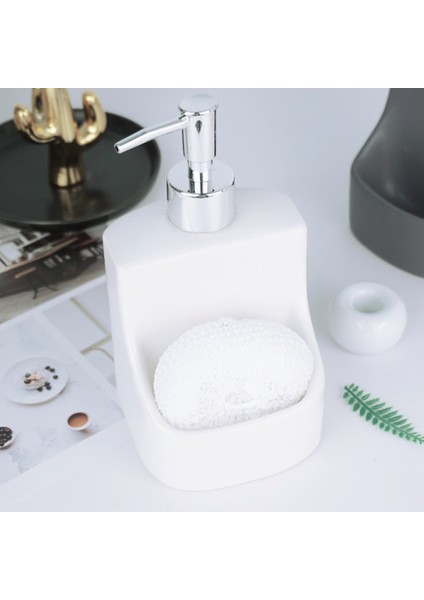 Gri Stil Basit Gri ve Beyaz Seramik Sıvı Sabun Şişesi Ev Banyo Losyon Şişesi Sünger Tutucu (Yurt Dışından) modelleri