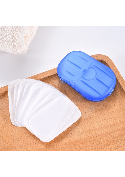 Mavi Stil Açık Hava Seyahat Sabun Kağıt Yıkama El Banyo Temiz Kokulu Dilim Sayfaları Tek Kullanımlık Kutu Sabun Mini Kağıt Sabun Taşınabilir (Yurt Dışından)
