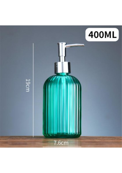 Yeşil Stil 400ML Yüksek 400ML Manuel Sabunluk Temiz Cam El Dezenfektanı Şişe Kapları Basın Boş Şişeler Banyo #gh (Yurt Dışından)