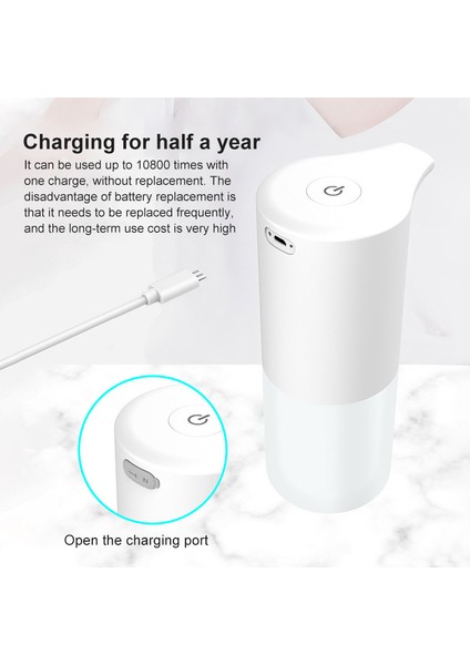 Beyaz Stil 350ML Elle Muaf Otomatik Sıvı Sabun Pompası - Mutfak Banyo Için Akıllı Sıvı Sensörlü Sabun Dokunmatik Dispenser (Yurt Dışından) fiyatları