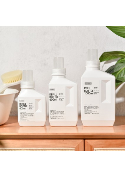 Koyu Haki Stili 1000ML Banyo Büyük Kapasiteli Çamaşır Deterjanı Şişesi Ev Yeniden Doldurulabilir Temizlik Ajanıyla Dolu Çamaşır Deterjanı Şişesi (Yurt Dışından) modelleri
