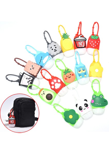 Koyu Haki Stili Şirin Boş Şişe Taşınabilir Seyahat Dolgu Şişesi Silikon Koruyucu Kapak El Dezenfektanı Şişesi (Yurt Dışından) fiyatları