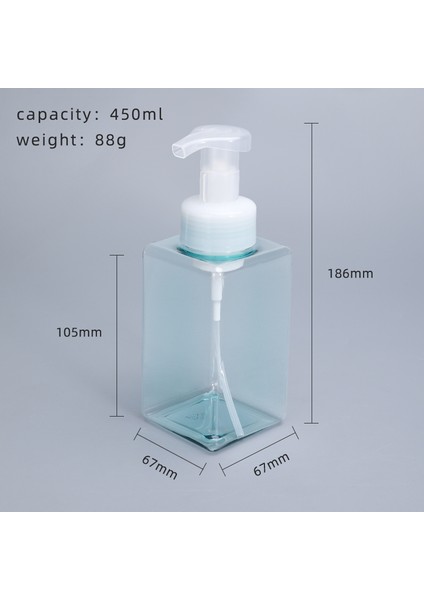 450ML Mavi Stil Boş Köpük Şişe Yeniden Doldurulabilir Kap 250ML 450ML - Esansiyel Yağ Sabun Losyon Şampuan Yüksek Paketleme Kabı (Yurt Dışından)