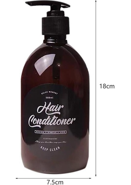 Saç Kremi Tarzı Yıkama Saç Şişesi Kondisyoner Losyon Basın Pompası Dispenser Ins Basit Kahverengi Şişeli Banyo Duş Jeli Doldurulabilir Şişeler (Yurt Dışından)