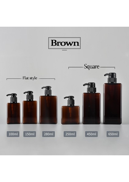 Kahverengi Tarzı 450ML Taşınabilir Seyahat Dozaj Sabun Şişesi Büyük Kapasiteli Itiş Şampuan Duş Jeli Şişesi Ev Banyo Günlük Gereksinimler (Yurt Dışından)