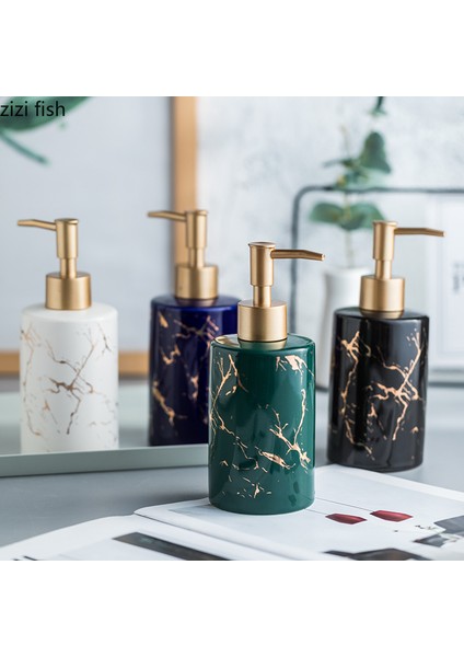 Siyah Stil Siyah Beyaz Mavi Yeşil Parlak Işık Losyon Şişesi Banyo Kapak Sabunluk - Seramik El Dezenfektanı Şişesi - E-Ticaret Başlığı (Yurt Dışından) fiyatları