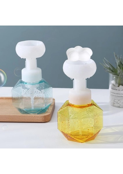 Şeffaf Mavi Stil 300ML 300ML Sıvı Sabunluk Çiçek Şekilli Köpük Pompalı Boş Şeffaf Plastik Şişe Duş Jeli Köpük Pompası Şişesi (Yurt Dışından) fırsatları