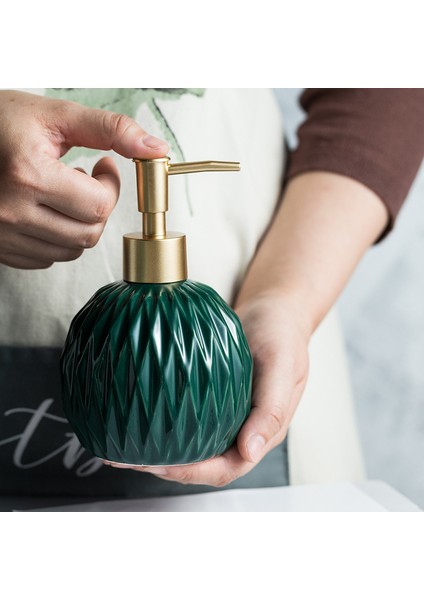 Bir Stil Eşkenar Dörtgen Desen Seramik Losyon Şişesi Yuvarlak Taşınabilir Sabunluk Şampuan Şişesi El Dezenfektanı Kavanoz Banyo Banyo Malzemeleri (Yurt Dışından) indirimleri