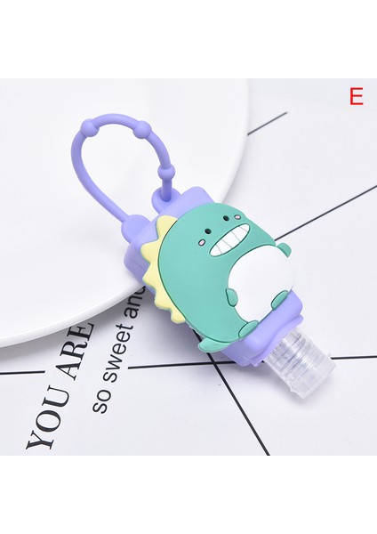 E Stili Sevimli Silikon Mini El Dezenfektanı El Jeli Tutucu Taşınabilir Güvenli Jel Tutucu Seyahat Şampuan Sabun Dispanser Şişe (Yurt Dışından)