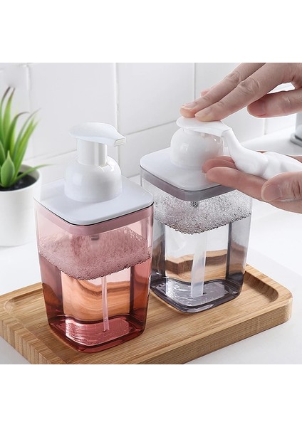 Gri Tarzı 420ML Şeffaf Köpük Pompalı Şişeler Banyo Yüz Temizleyici El Dezenfektanı Sabun Şişeleri Basın Tipi Köpük Dağıtıcı 420ML (Yurt Dışından) fiyatları