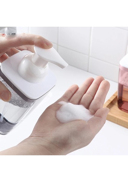 Gri Tarzı 420ML Şeffaf Köpük Pompalı Şişeler Banyo Yüz Temizleyici El Dezenfektanı Sabun Şişeleri Basın Tipi Köpük Dağıtıcı 420ML (Yurt Dışından) modelleri