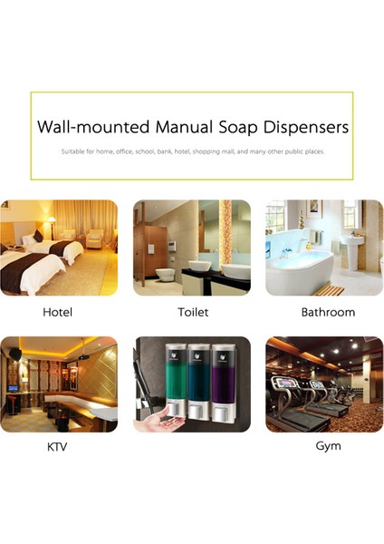 Gümüş 200ML Tarzı Sıvı Sabunluklar Duvara Monte Üç Bölümlü Şampuan Kutusu Banyo Aksesuarları Sıvı Dispenserler Tuvalet Lavabo Sabun Tutucu (Yurt Dışından) indirimleri