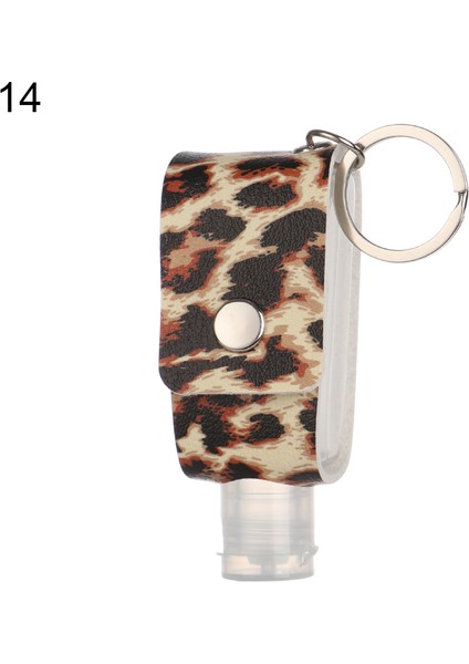 Leopar Tarzı Yeni 30ML Kapaklı El Dezenfektanı Şişesi Taşınabilir Seyahat Kapları El Yıkama Jeli Alt Şişe Anahtarlık Taşıyıcı ile (Yurt Dışından)