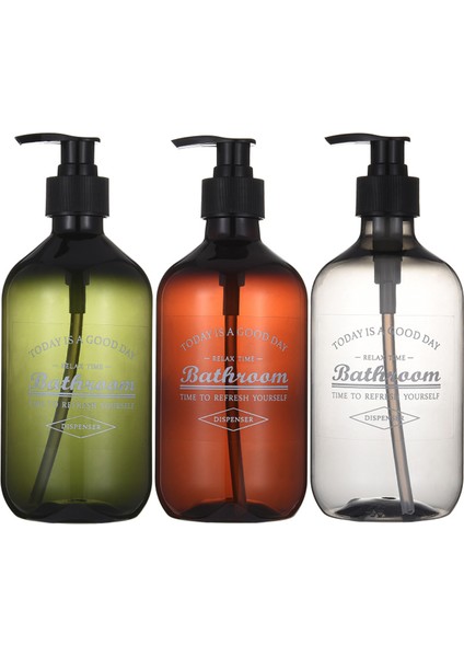 Yeşil Stil 500ML Sabun Dispenseri Rezervuar Şişesi Banyo Duş Jeli Şampuan Saç Kremi Doldurulabilir Pompalı Şişe (Yurt Dışından) fiyatları