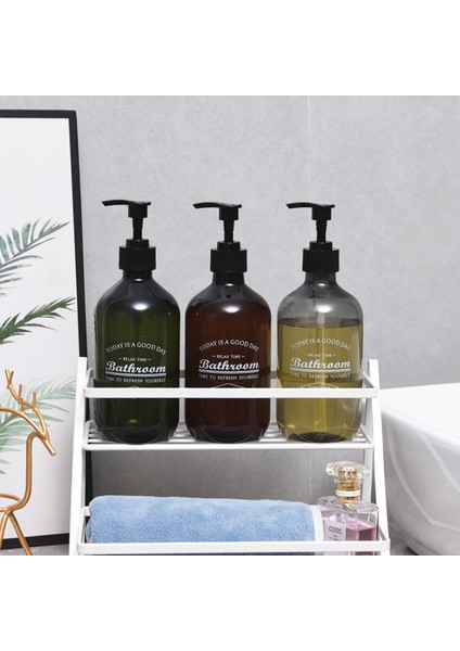 Yeşil Stil 500ML Sabun Dispenseri Rezervuar Şişesi Banyo Duş Jeli Şampuan Saç Kremi Doldurulabilir Pompalı Şişe (Yurt Dışından) indirimleri