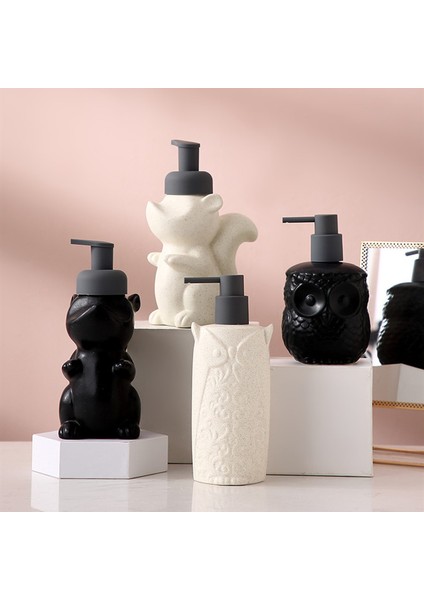 Gümüş Tarzı Baykuş Sincap Losyon Şişesi Banyo Ürünleri Seramik Sabunluk El Yıkama Sıvı Dispenseri Banyo Basın Şişe (Yurt Dışından) fırsatları