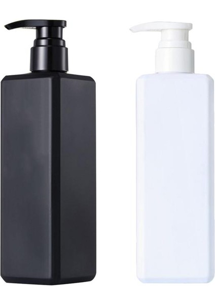 2 Adet Siyah Beyaz Stil 1 Adet Sıvı Sabun Şişesi Şampuan Şişesi Losyon Pompalı Şişe Duş Jeli Tutucu Boş Kap 500ML Siyah Beyaz Dispenser Şişe (Yurt Dışından)