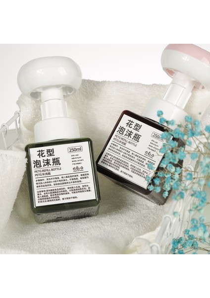 Pembe-B Tarzı 250ML Köpük Losyon Dolum Şişesi Çiçek Pompalı Şampuan Kozmetik Boş Şişe 250ML Dezenfektan Dağıtıcılar (Yurt Dışından) fırsatları
