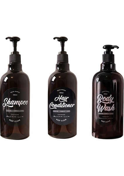 H-1pc Tarzı Banyo Şampuan Şişesi Sabunluk Vücut Yıkama Saç Kremi Dolum Şişesi Plastik Saklama Kavanozu 500ML (Yurt Dışından) fiyatları