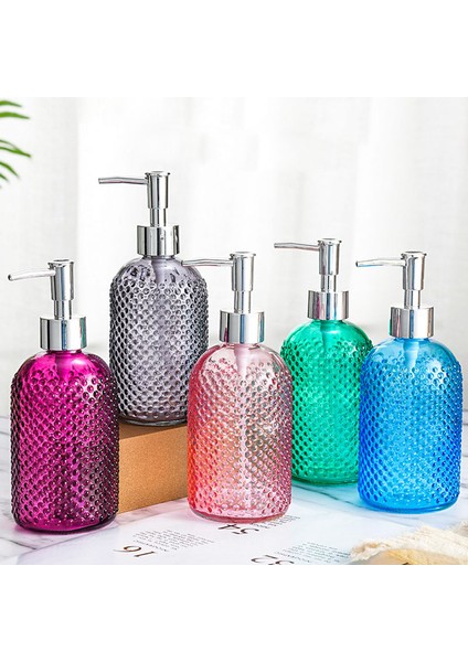 Mor Tarzı 400ML Cam Sıvı Sabun Dağıtıcıları Şeffaf Losyon Sıvı Sabun Şişesi Taşınabilir Banyo Mutfak Lavabo Aksesuarları (Yurt Dışından)