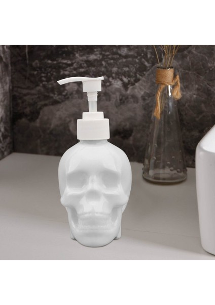 Beyaz Stil Banyo Için Plastik Kafatası Heykeli El Sabunu Şişesi Şampuan Duş Jeli Şişesi (Yurt Dışından) fırsatları