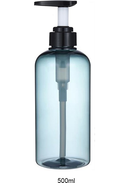 500ML Mavi Stil Boş Sabun Pompalı Şişe Yeniden Doldurulabilir Losyon Saç Kremi Şampuan Konteyner Şişe Su Geçirmez Etiketler ile (Yurt Dışından)