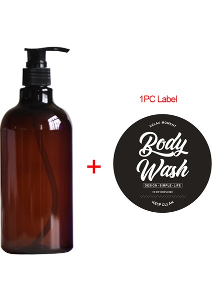 Vücut Yıkama Stili 1 Bilgisayar Banyo Duş Şampuan Kondisyoner Şişesi El Basma Sıvı Konteyner 500ML.9OZ Kahverengi Sabun Şişesi (Yurt Dışından)