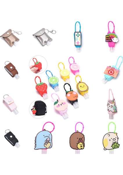 Altın Tarzı 1 Adet Sevimli Karikatür 30ML Mini El Dezenfektanı Bölünmüş Şişeler Taşınabilir Ayrılabilir Kapak Silikon Banyo Duş El Jeli Tutucu (Yurt Dışından) modelleri