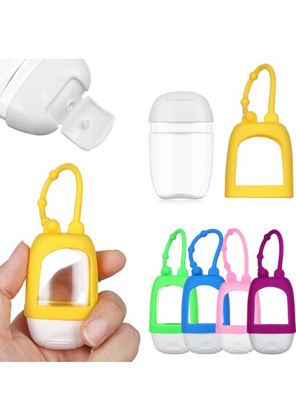 Pembe Stil Yeni 30ML Mini Boş El Dezenfektanı Şişesi Dolum Konteynerleri Yeniden Kullanılabilir Silikon Koruyucu Kılıf Alt Seyahat Aksesuarları (Yurt Dışından) fiyatları