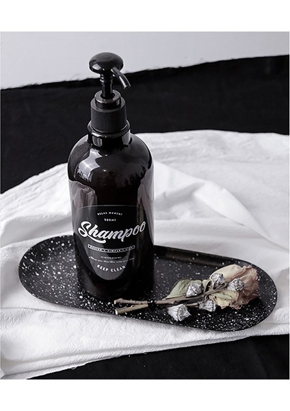 Beyaz Stil 500ML Kahverengi Banyo Duş Jeli Yeniden Doldurulabilir Şampuan Şampuan Kondisyoner Losyon Sıkma Dispenser - 400ML Pet Sıvı Sabun Şişesi (Yurt Dışından) fırsatları